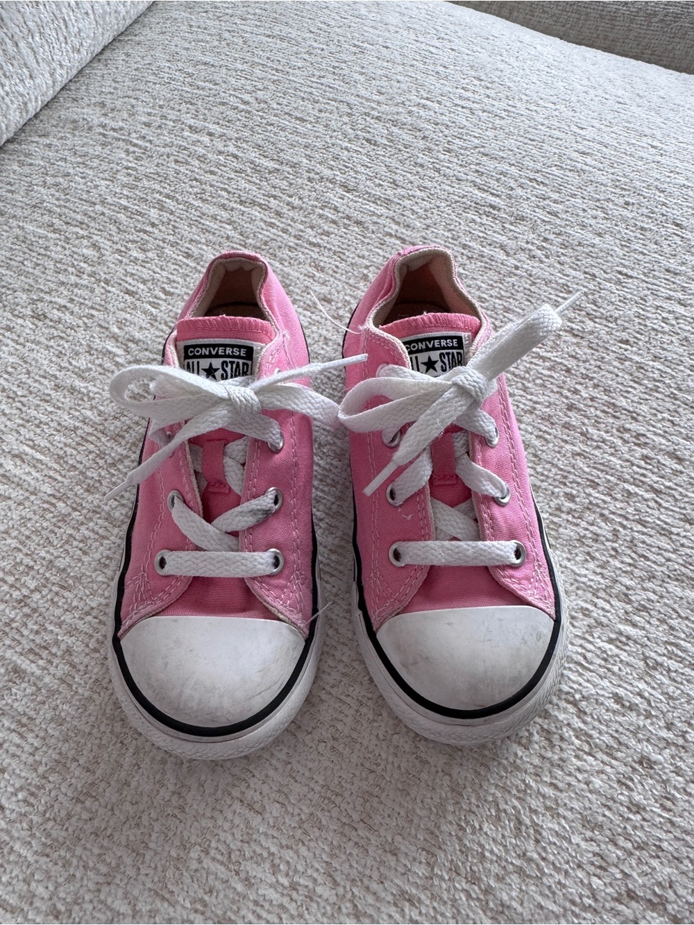 Converse Pink Low-Top Kids Sneakers with White Laces